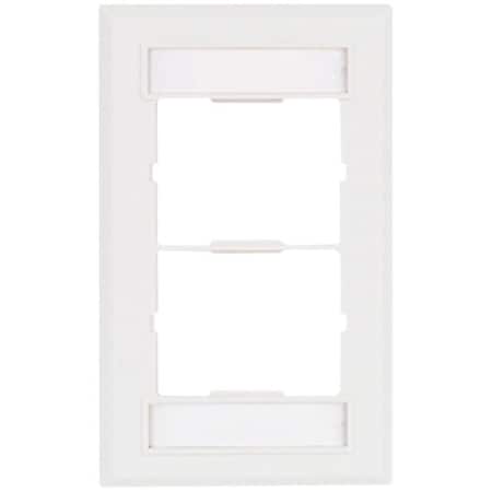 Siemon 2-PORT FLUSH MOUNT UNLOADED, SINGLE GANG FOR 2 CT COUPLERS, WHITE CT4-FP-02